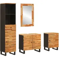 vidaXL Badkamer Sets met lade met plank Naturel Massief Mango Hout