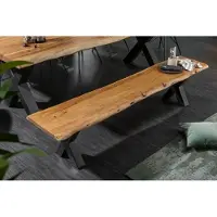 Invicta Massieve boomstambank MAMMUT NATURE 160cm acaciahout 3,5cm dik blad - 38353