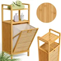 Casaria Badkamerkast met Wasmand Bamboe 43L