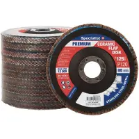 Specialist 10 stuks Lamellenschuurschijf 125 mm P60 – Ceramic PREMIUM voor RVS & Staal