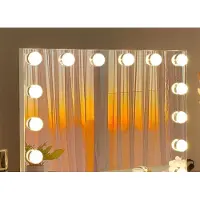 Hollywood Spiegel met Verlichting 14 Dimmer LED Lampen Make up Spiegel met Verlichting 3 Lichtstanden Spiegel met Verlichting Vanity Mirror with Lights Wit 50x42cm