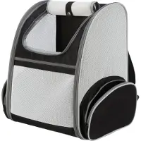 Trixie hondentas rugtas chloe lichtgrijs/zwart - 39x27x43 cm