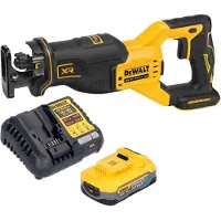 DeWalt DCS 382 H1 accu reciprozaag sabelszaag 18 V borstelloos + 1x Powerstack accu 5,0 Ah + oplader