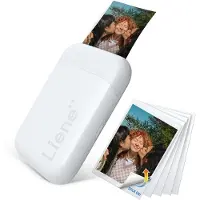 Liene Pearl 2x3 Inch Photo Printer, with 5 Sheets Zink Photo Paper (Wit)