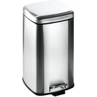 Orion - Stalen Prullenbak - 12 l - Met Pedaal - Zilver