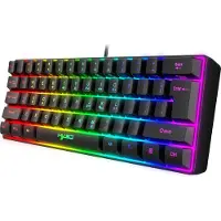 HxSJ V700 RGB Membraan bedrade gaming toetsenbord - 61keys - Qwerty - Zwart