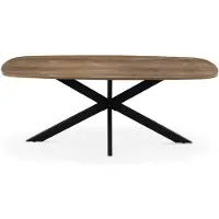Giga Meubel Eettafel Jaimy Donkerbruin Deens Ovaal 200cm