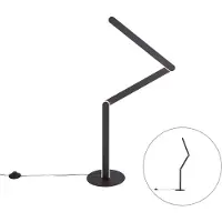 QAZQA Design vloerlamp zwart incl. LED 3-staps dimbaar - Gate