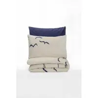 L'essentiel Maison Asir - Dekbedovertrekset - 155 x 220 cm - Donkerblauw/Wit