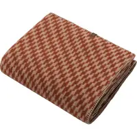 David Fussenegger MERANO wool-blend throw Pied de Poule (GRS) terracotta 200x160cm