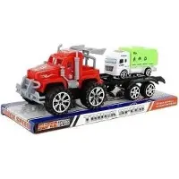 Adar Auto met aanhanger en een tweede auto, afmetingen 36x14x13 cm