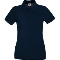 Fruit Of The Loom Vrouwen Dames-Fit Premium Poloshirt Met Korte Mouwen (Donker Marine)