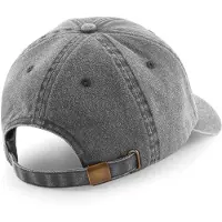 Beechfield Unisex Laag Profiel Vintage Denim-Look Cap (Vintage Zwart)