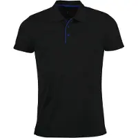 Sols Heren Performer korte mouw Pique Polo Shirt (Zwart)