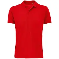 Sols Heren Planet Pique Organisch Poloshirt (Rood)