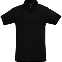 Sols Heren Perfect Pique Korte Mouw Poloshirt (Zwart)