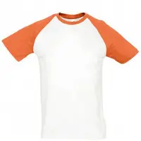 Sols Heren Funky Contrast T-Shirt met korte mouwen (Wit/oranje)