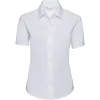 Russell athletic Russell Collection Dames/Dames Oxford Getailleerde Overhemd Met Korte Mouwen (Wit)