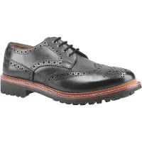 Cotswold Heren Quenington Commando Lace Up Dress Leather Shoe (Zwart)