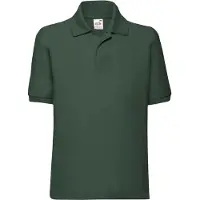 Fruit Of The Loom Kinderen /Kinder Poly/ Katoen Piqué-Poloshirt Voor Kinderen. (Fles groen)