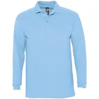 Sols Heren-Winter II Poloshirt met lange mouwen van Piqué katoen (Sky)