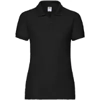 Fruit Of The Loom Vrouwen Dames-Fit 65/35 Poloshirt Korte Mouwen (Zwart)