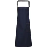 Premier Unisex Volwassenen District Waxed Look Denim Bib Apron (Zwarte denim)