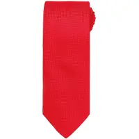 Premier Uniseks Micro Wafel Stropdas voor volwassenen (Rood)