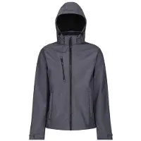 Regatta Venturer Jas met Kap en Zachte Shell Jas voor heren (Afdichting Grijs/Zwart)