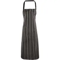 Premier Dames / Dames Streepschort / Werkkleding (Slagerijstijl) (Pakket van 2) (Zwart/Wit)