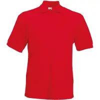 Fruit Of The Loom Heren 65/35 Heavyweight Piqué Poloshirt Korte Mouwen. (Rood)