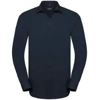 Russell athletic Russell Collection Heren Ultimate Stretch Formeel Overhemd met Lange Mouwen (Heldere marine)