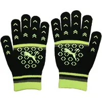 Puma Dames/Dames Gestreepte Handschoenen (Zwart/Hi-Vis geel)