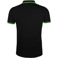 Sols Heren Pasadena getipt korte mouw Pique Polo Shirt (Zwart/Kalk)