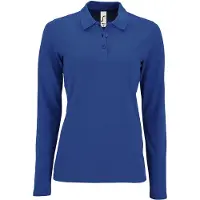 Sols Dames/dames Perfecte Lange Mouw Pique Polo Shirt (Koningsblauw)
