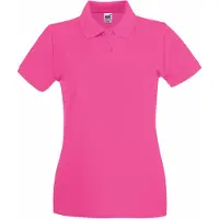 Fruit Of The Loom Vrouwen Dames-Fit Premium Poloshirt Met Korte Mouwen (Fuchsia)