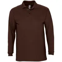 Sols Heren-Winter II Poloshirt met lange mouwen van Piqué katoen (Chocolade)