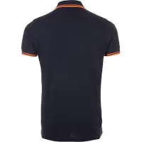 Sols Heren Pasadena getipt korte mouw Pique Polo Shirt (Franse marine/Neon Orange)