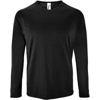 Sols Heren Sportief T-Shirt met lange mouwen (Zwart)