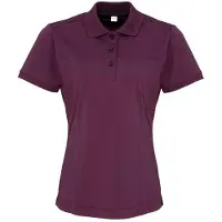 Premier Dames/Dames Coolchecker Piqué Poloshirt (Aubergine)