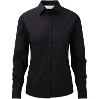 Russell athletic Russell Collection Dames/Dames Katoen Popeline Easy-Care Formeel Overhemd Met Lange Mouwen (Zwart)