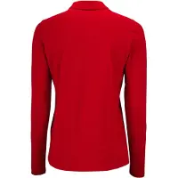 Sols Dames/dames Perfecte Lange Mouw Pique Polo Shirt (Rood)