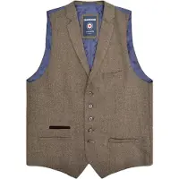 Lambretta Heren Morgan Herringbone Gilet (Bruin)