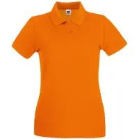 Fruit Of The Loom Vrouwen Dames-Fit Premium Poloshirt Met Korte Mouwen (Oranje)