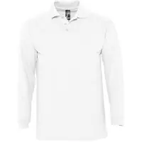 Sols Heren-Winter II Poloshirt met lange mouwen van Piqué katoen (Wit)