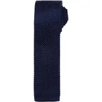 Premier Heren Slanke structuur gebreid effect stropdas (Marine)