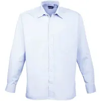 Premier Heren Poplin Formeel Overhemd Met Lange Mouwen (Lichtblauw)
