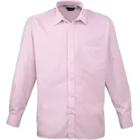 Premier Heren Poplin Formeel Overhemd Met Lange Mouwen (Roze)