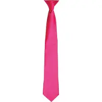 Premier Kleuren Heren Satin Clip Tie (Heet Roze)