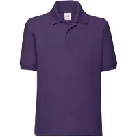 Fruit Of The Loom Kinderen /Kinder Poly/ Katoen Piqué-Poloshirt Voor Kinderen. (Paars)